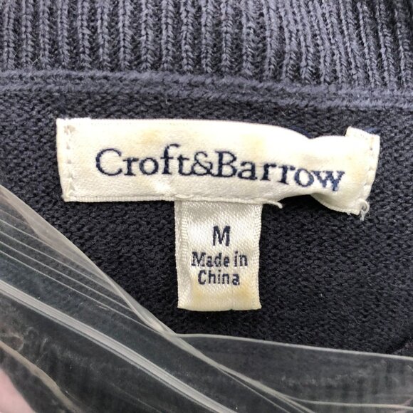 Croft & Barrow Womens Cardigan Sweater Medium Argyle Pattern Crew Neck Casual - Picture 3 of 8